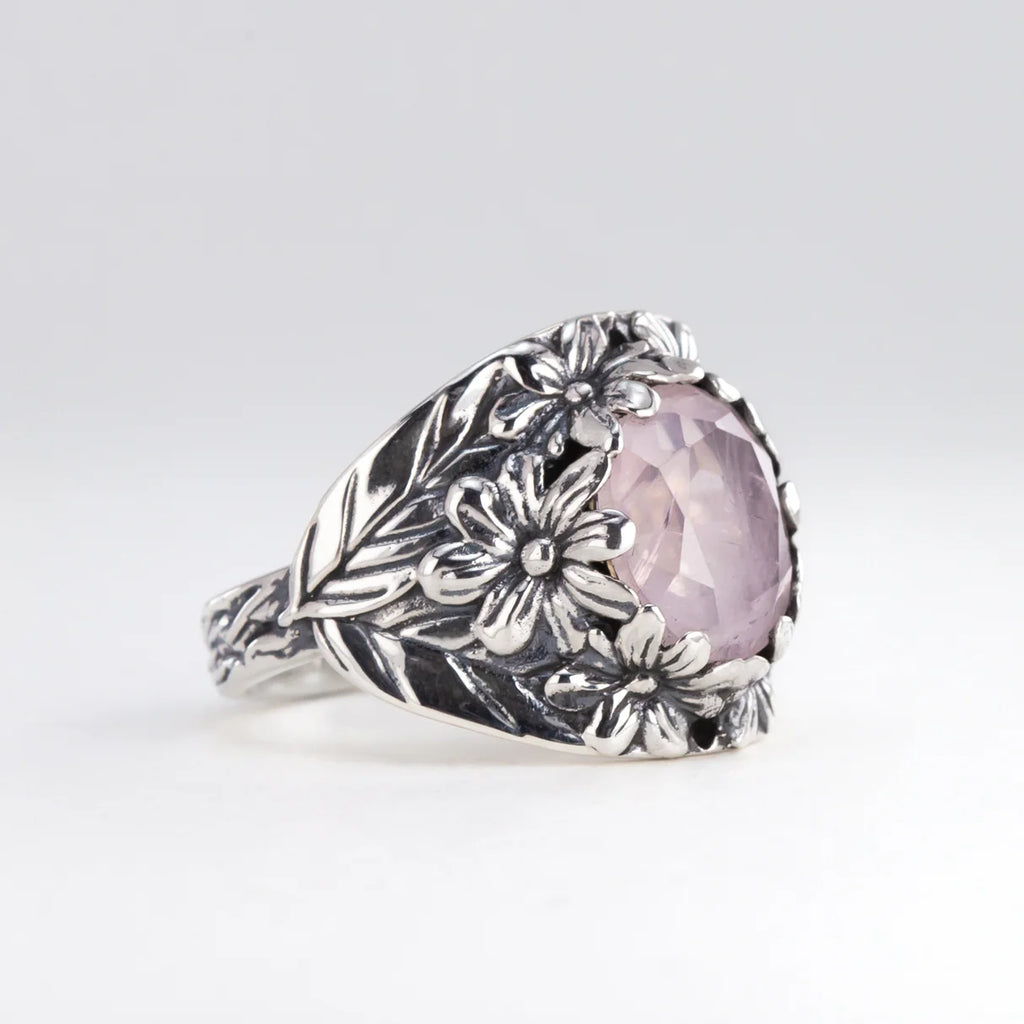 Nick Von K Flower Garden Ring in Rose Quartz