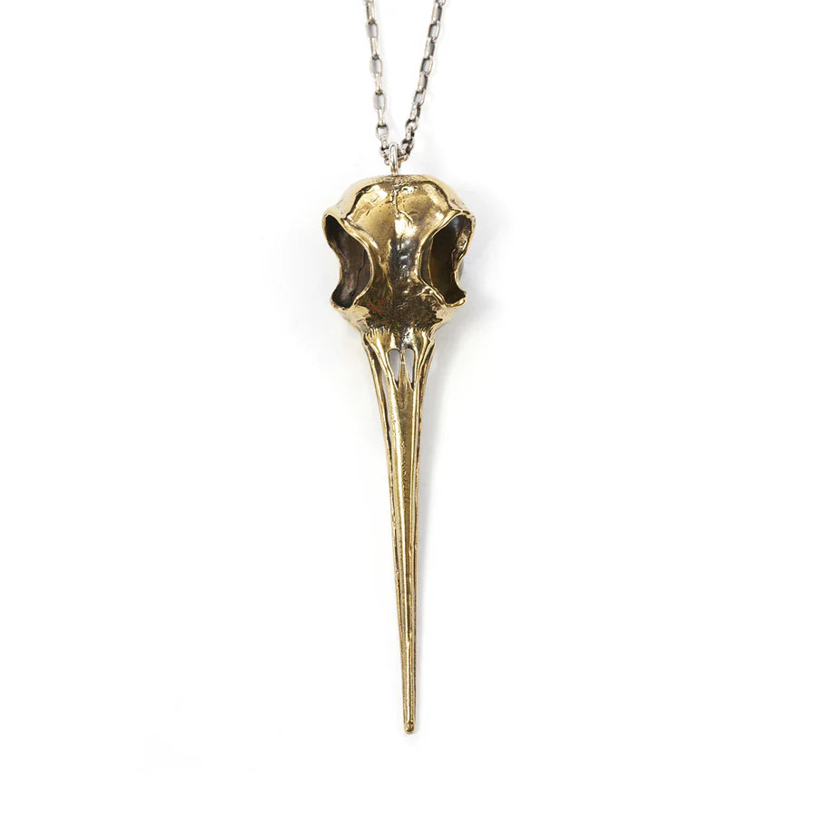 Nick Von K Brass Hummingbird Skull Pendant