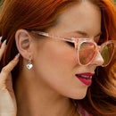 Nick Von K Perfectly Flawed Heart Earrings with Lab Diamonds in Stirling Silver