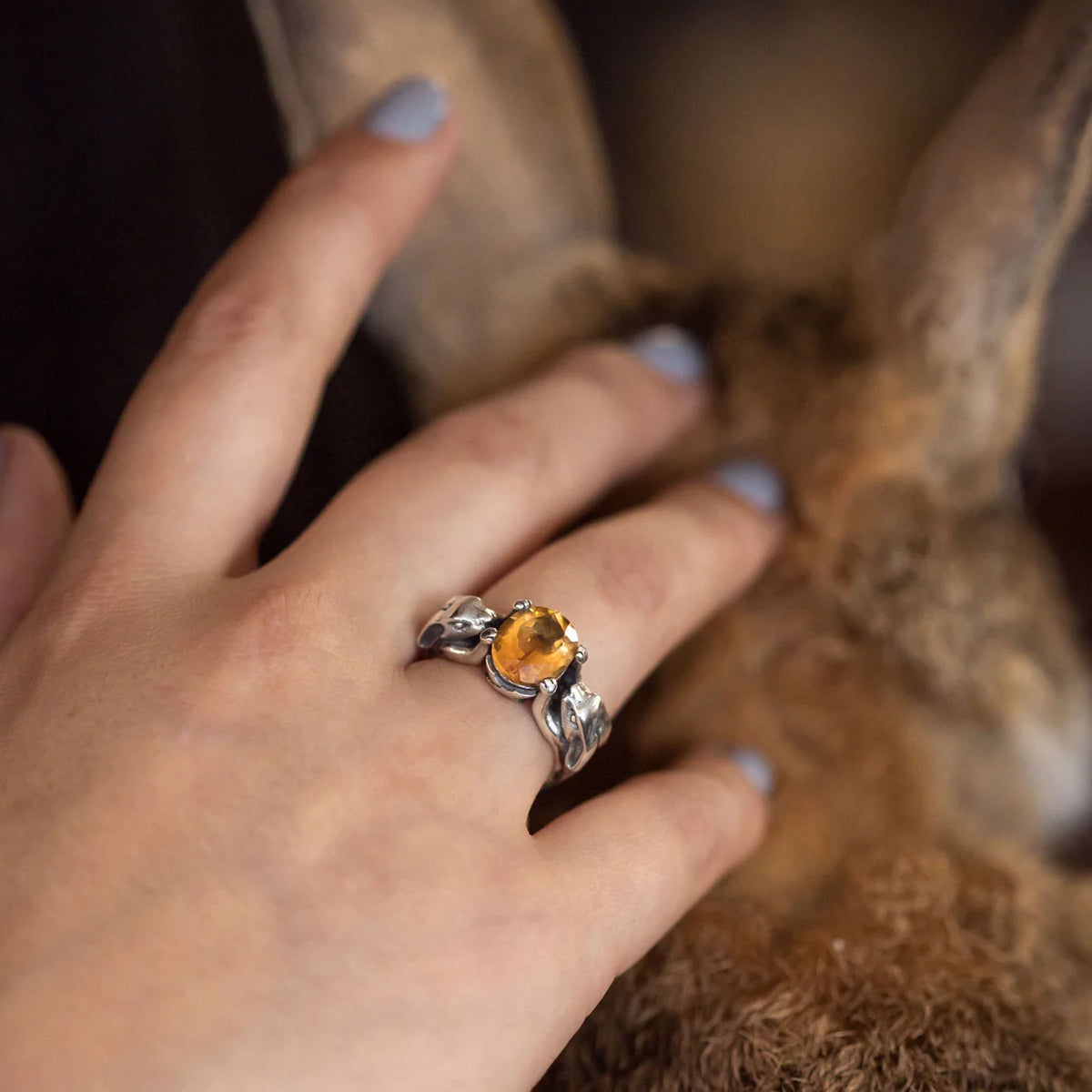 Nick Von K Lucky Bunny Ring Citrine