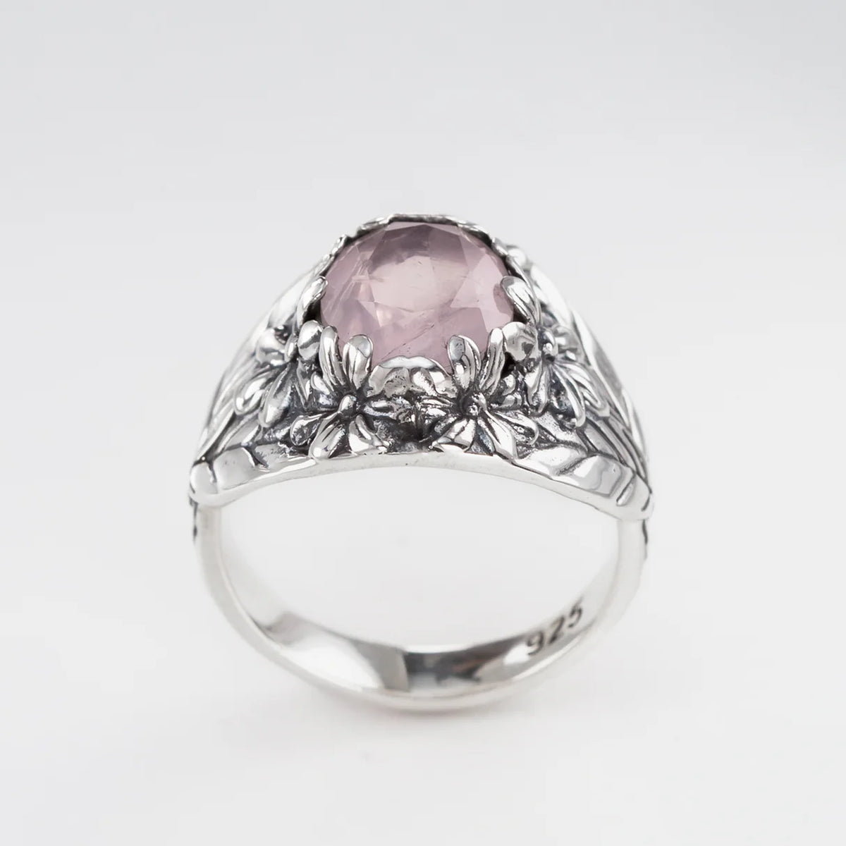 Nick Von K Flower Garden Ring in Rose Quartz