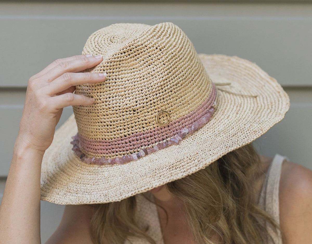 Sundaise Camilla Panama Hat Raffia Blush