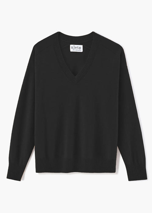 Alete Threads Trevi V Neck Jumper Black
