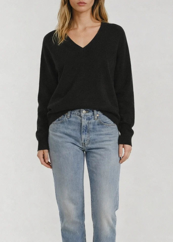 Alete Threads Trevi V Neck Jumper Black