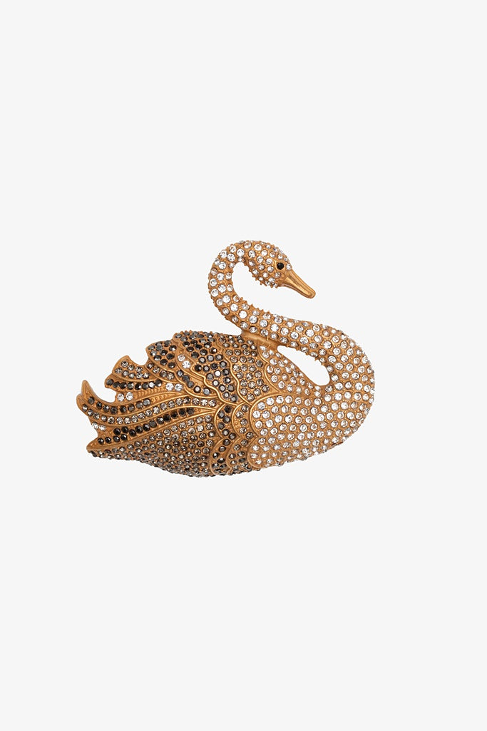 Antler Glided Swan Brooch