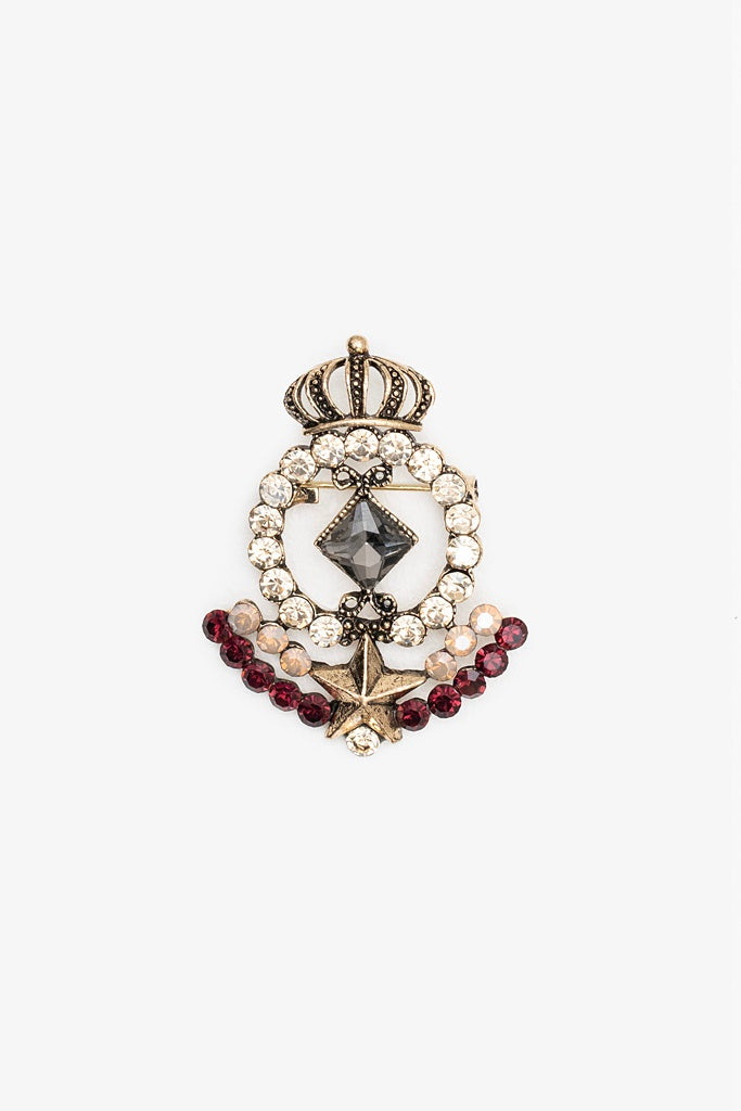 Antler Crown Shield Brooch