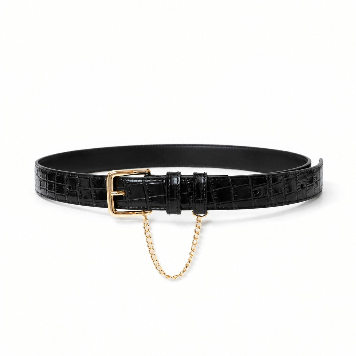 Kathryn Wilson Classic Belt Black Croc