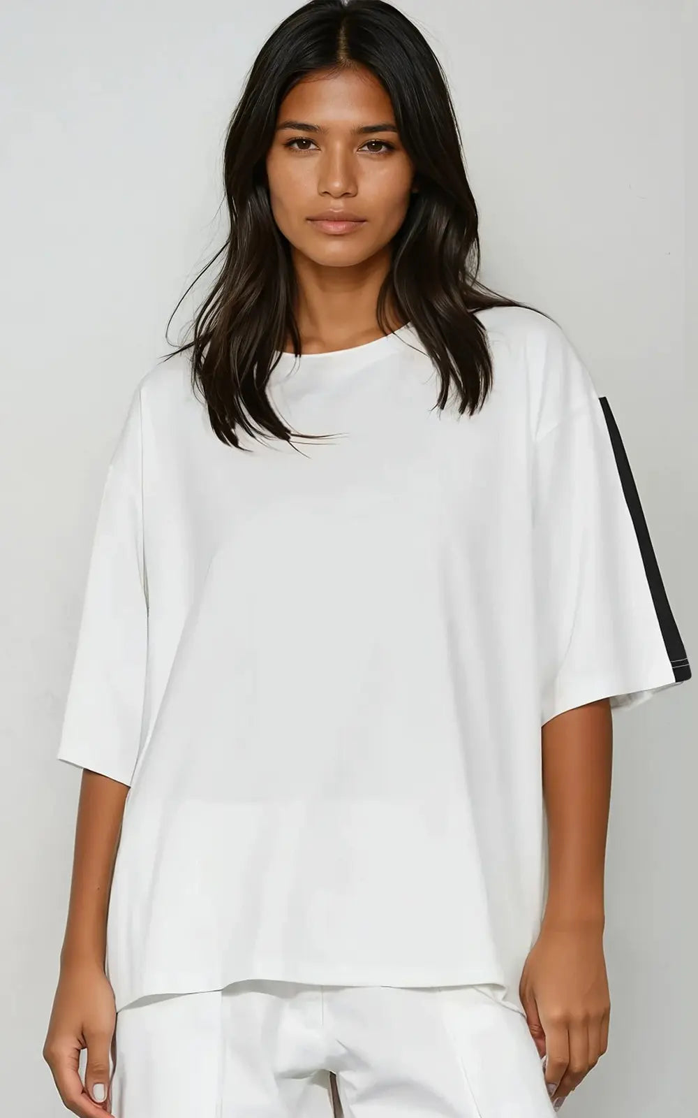 Dref by D Core Tee Ivory/Black trim