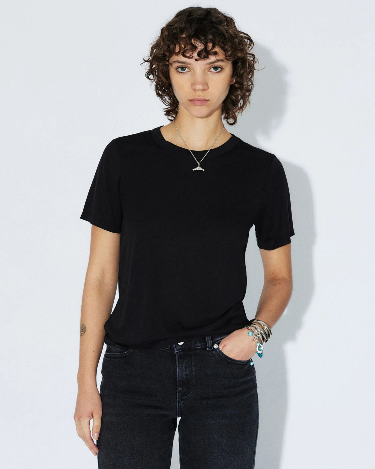 Dr Denim Lyra Top Black Mono