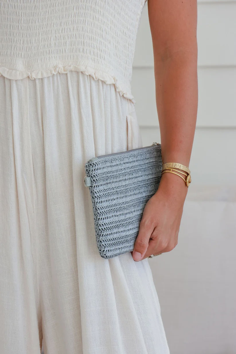 Woven Pouch Bag Blue