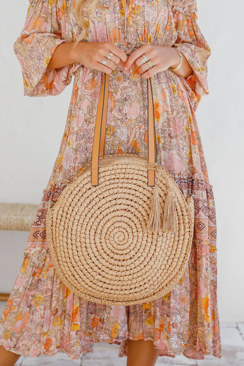 Woven Round Tan