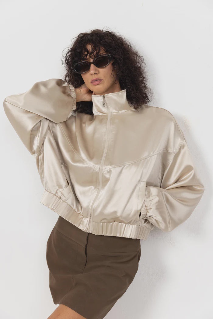Blak Ignite Bomber Jacket Stone