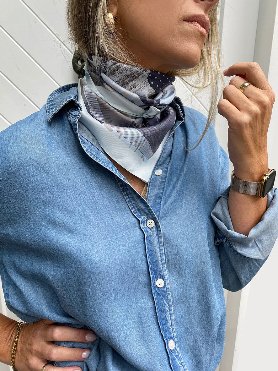 Dark Hampton The DH x Joel Hart Flux Petite Silk Scarf