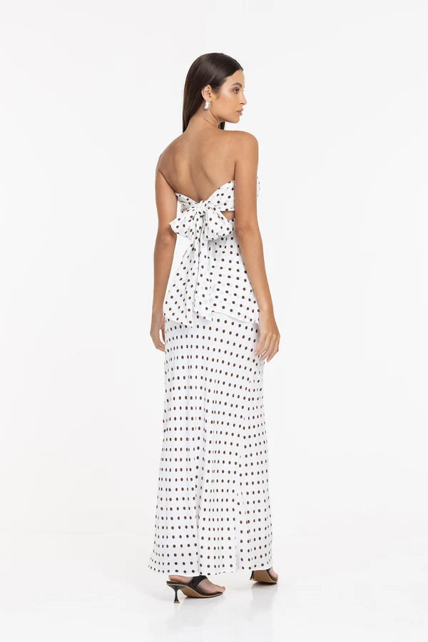 Blak Saturday Skirt Ivory/Choc Spots