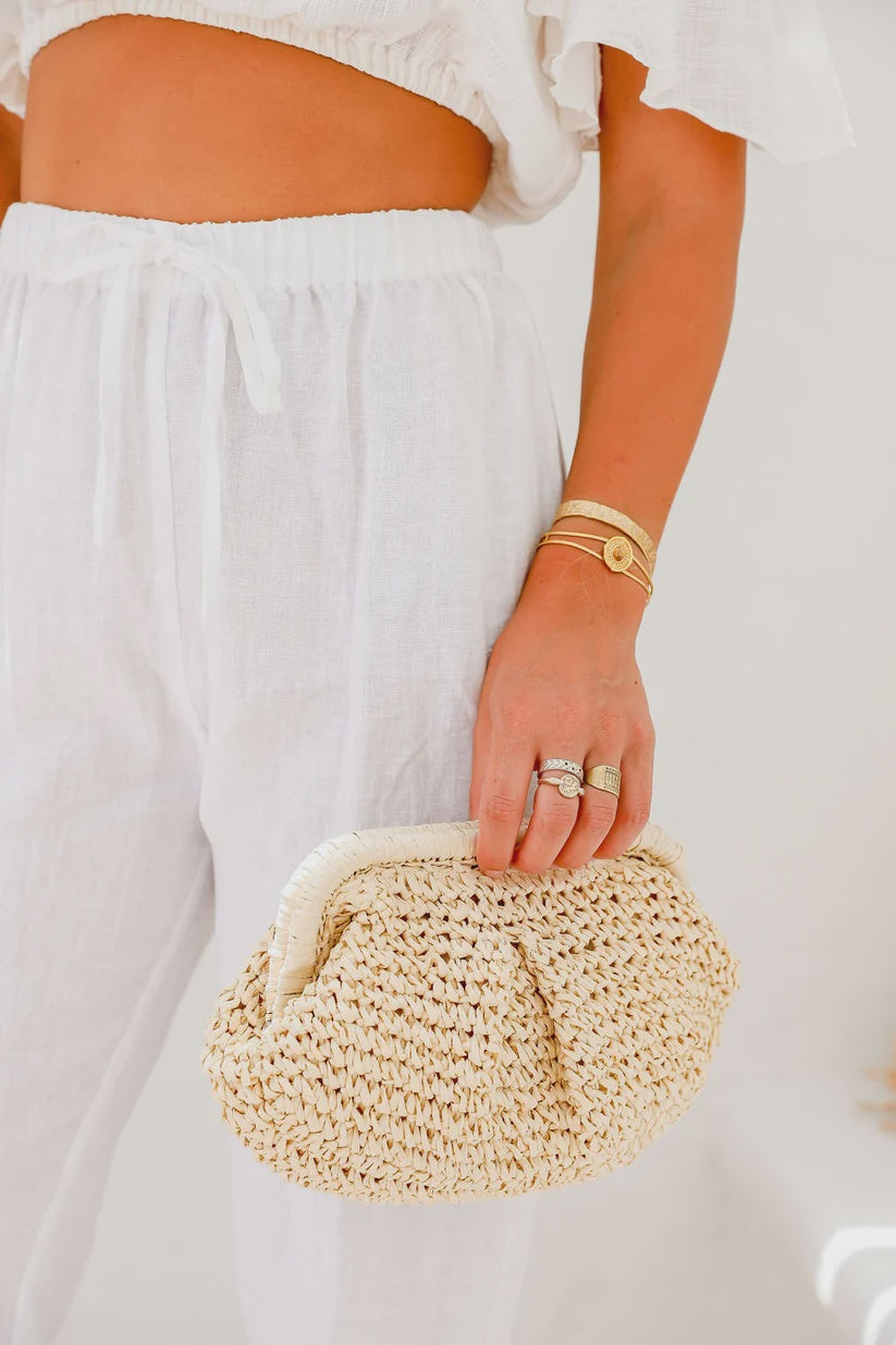 Dumpling Raffia Bag Natural
