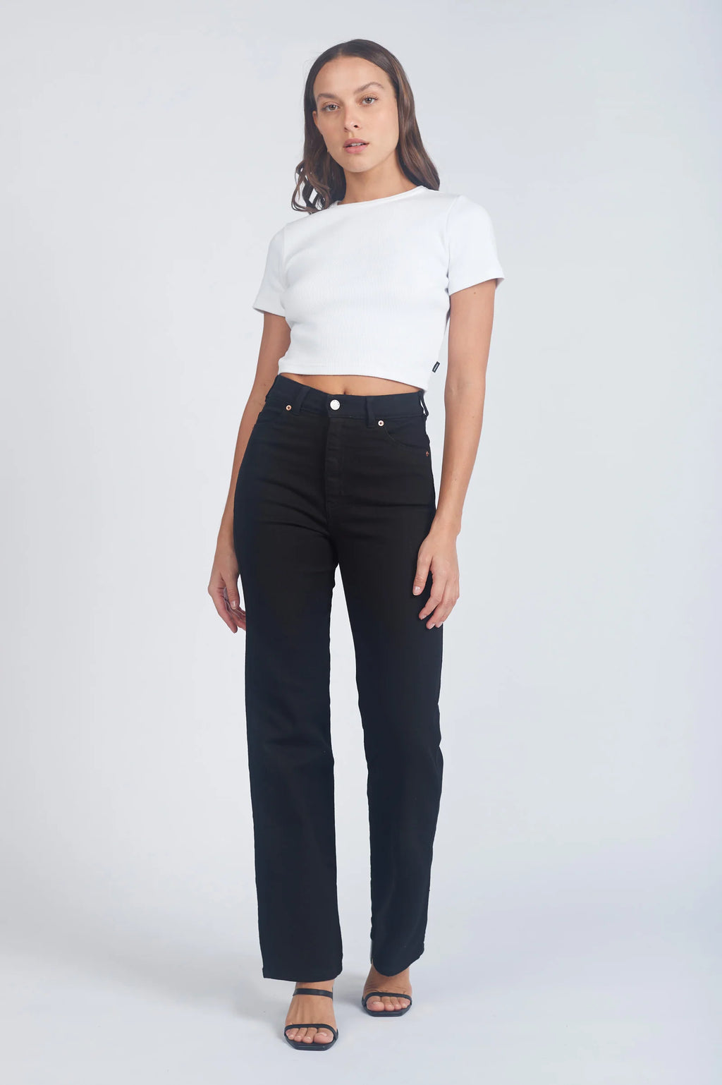 Dr Denim Moxy Straight Jeans Solid Black