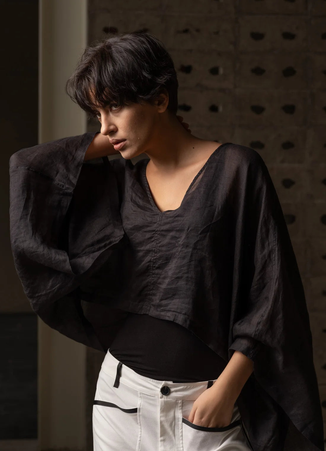 Bone & Arrow Virelle Top Black