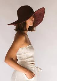 Hobo and Hatch Janis Wide Brim Hat Merlot