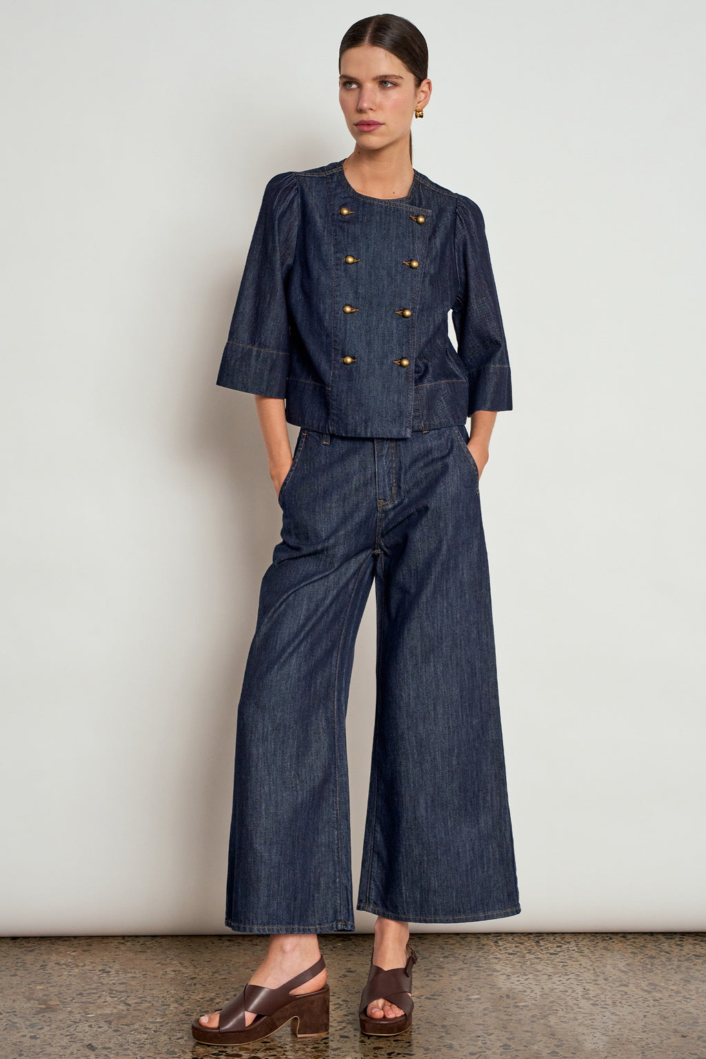 Zoe Kratzmann Plunge Jacket Dark Denim