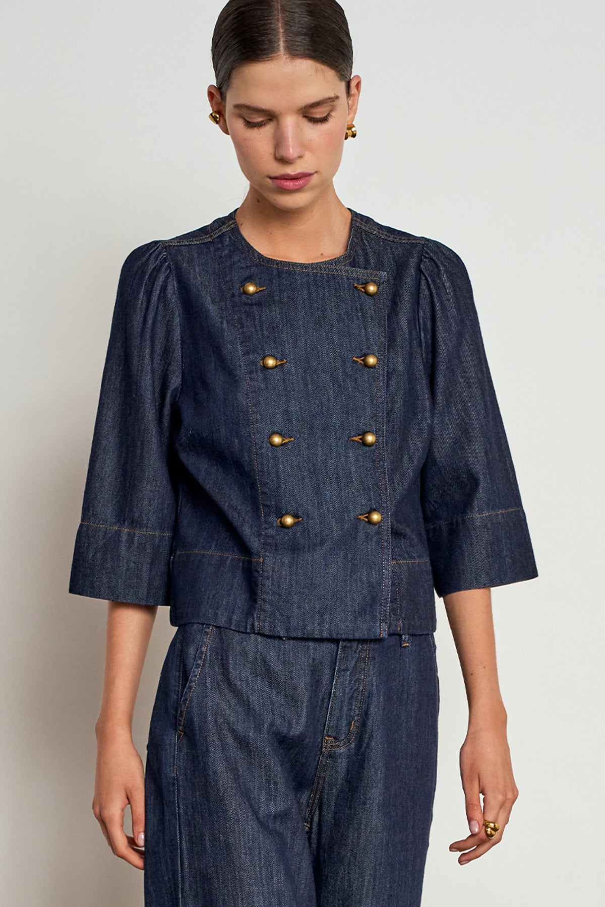 Zoe Kratzmann Plunge Jacket Dark Denim