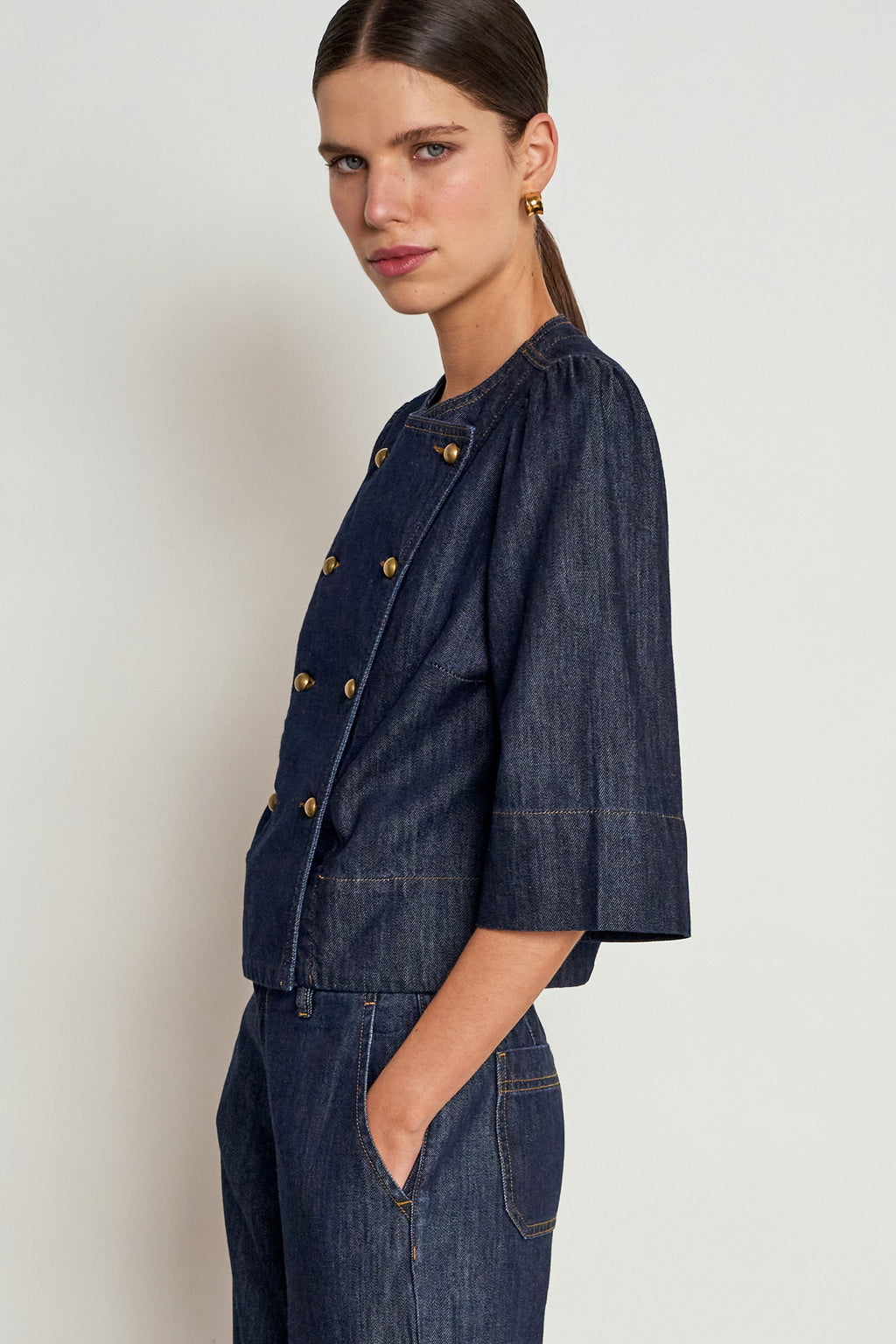 Zoe Kratzmann Plunge Jacket Dark Denim